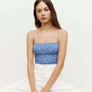 Reformation Meyer Tank Eve Blue Floral Ditsy 2
